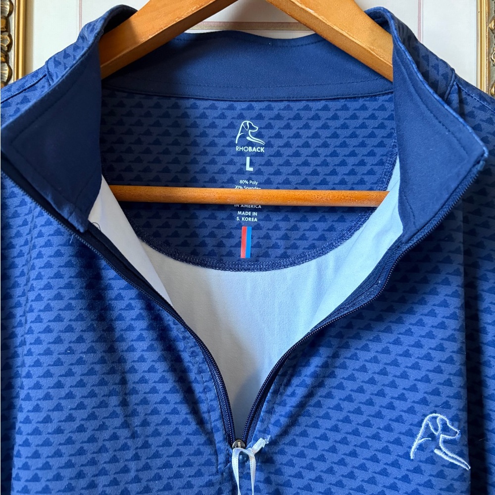 NWT Rhoback Performance Quarter Zip Humpback Navy… - image 5